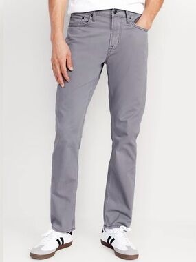 Old Navy Men’s Built-In Tough Straight Pants, Gray (Size 33x30)